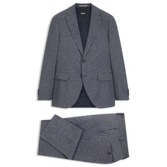 BOSS Two-piece regular-fit suit in stretch boucl&eacute;