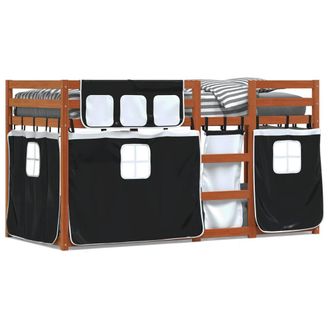 Berkfield Home Bunk Bed without Mattress White&Black 80x200 cm Solid Wood Pine in Brown