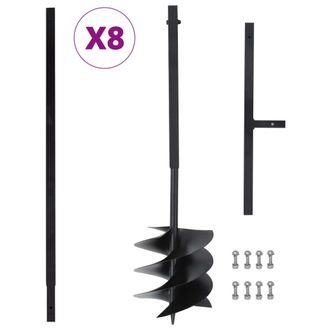 vidaXL Taladro De Tierra Con Mango 250 Mm Tubo De Extensi&oacute;n 8 M Acero Vidaxl