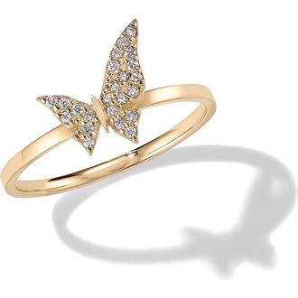 Lana Jewelry 14K Gold Butterfly Ring in Yellow Gold at Nordstrom, Size 6