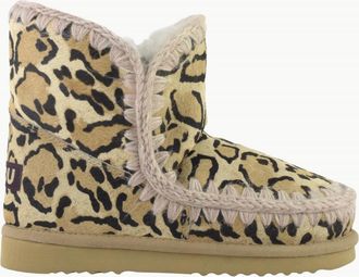 Mou Womens Eskimo Shoes In Big Leopard Sand