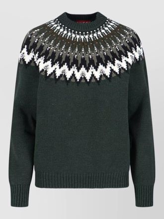 Gucci crew neck knit sweater long sleeves ribbed