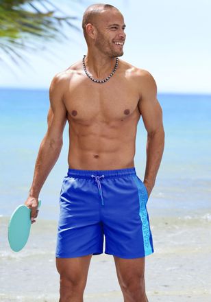 Chiemsee Badehose CHIEMSEE, Herren, Gr. XXL (58/60), N-Gr, blau, Recycling-Polyester, Badehosen Badehose, mit Logoschriftzug