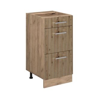 Vicco Mueble Bajo De Cocina R-line, Roble Artesanal, 40 Cm Et M&aacute;rmol
