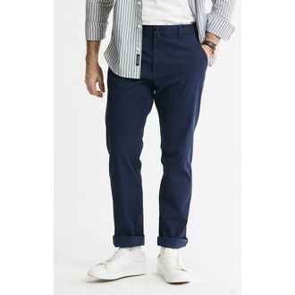 J.A.C.H.S. Cotton Silk Blend Stretch Chino Pants in Navy at Nordstrom, Size 34