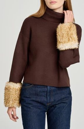 Wayf Rebecca Turtleneck Sweater in Chocolate at Nordstrom Rack, Size X-Large