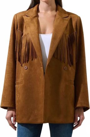 Sugarlips Rufina Fringe Jacket In Brown