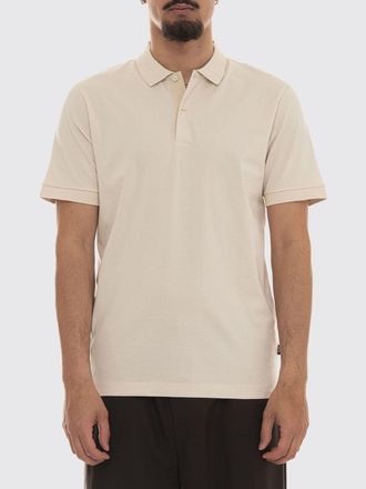 HUGO BOSS Polo in cotone a maniche corte con colletto a costine e due bottoni