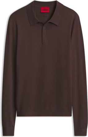 HUGO BOSS Slim-fit knit polo with reverse logo