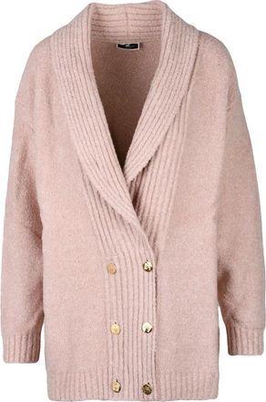 Elisabetta Franchi Truien & Vesten, Dames, Roze, S, Katoen, Maxi Cardigan