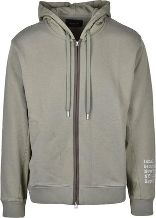 Replay Sage Green Men Cotton Zip Hoodie