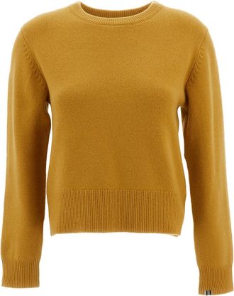 Extreme Cashmere Mustard Yellow Jeanne Stretch-Cashmere Knit Sweater