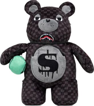 Sprayground checked-pattern bear-shape backpack - Black