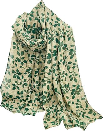 Generic Ladies Scarves, Lightweight Large Scarf 180x90cm, Polyester with Linen Touch, Fashion Wrap Shawl Gifts for Women (Green)
