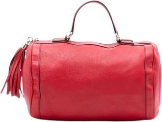 Gucci Pre-owned Handbags, female, Red, Size: ONE SIZE Pre-owned Boston Bag