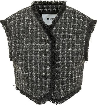 Msgm Vests - Dames - Bodywarmers - Zwart - L - Jassen
