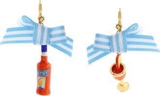 Betsey Johnson Mismatched Cocktail Earrings in Orange at Nordstrom