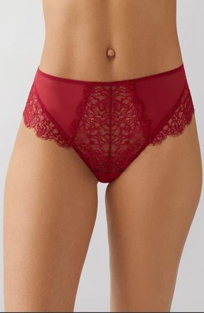 b.tempt'd by Wacoal Its On Eyelash Lace Thong in Biking Red at Nordstrom, Size X-Large