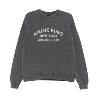 Anine Bing Miles New York Sweatshirt - Dames - Sweatshirts - Zwart - XS - Katoen - Hoodies & sweatvesten