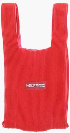 Lastframe Two-Tone Knitted Tote Bag with Faux Leather Shoulder Strap size Unica