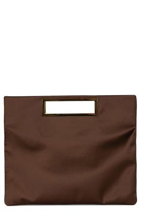 Jeffrey Campbell To-Go Satin Clutch in Brown Satin at Nordstrom