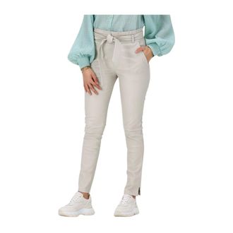 Est'seven Paper Bag Stretch Leren Broek - Dames - Slim Fit Broeken - Beige - XL - Broeken