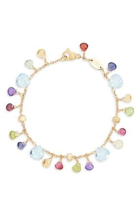Marco Bicego Paradise Blue Topaz & Mixed Semiprecious Stones Single Strand Bracelet in Yellow Gold at Nordstrom, Size 7.25