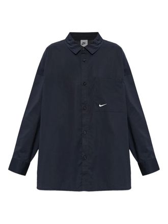 Nike pocket logo shirt - women - Cotton/Spandex/Elastane - L - Black