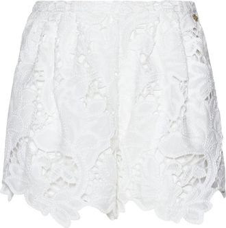 Silvian Heach Shorts met decoratieve afwerking en geschulpte rand - Dames - Bermuda - Wit - XS - Leer - Korte Broeken