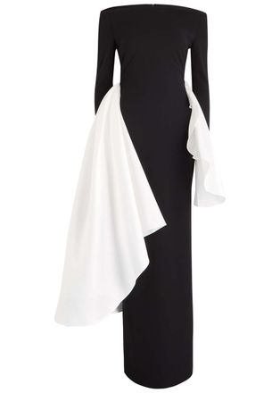 Solace London Kiani Draped Stretch-crepe Gown - Black - 10 (UK14 / L)
