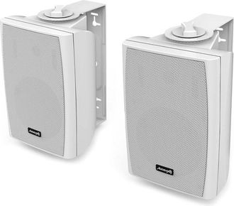 Trade Shop Trade Shop - Estuche Ac&uacute;stico De Altavoz Con Soporte De Soporte De Pared 30w De Color Blanco