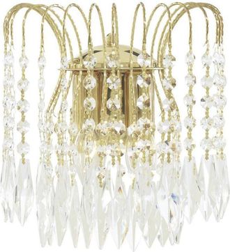 Searchlight Searchlight Waterfall Inomhusvgg 2 ljusguld med kristaller, E14