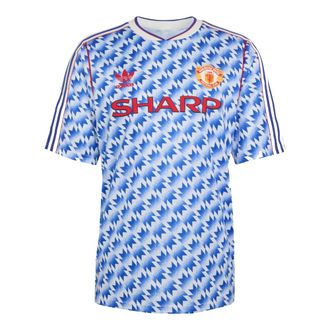 adidas Mufc 90 Away Tee - Heren - Sportshirts - Blauw - XL - Polyester - Fitness