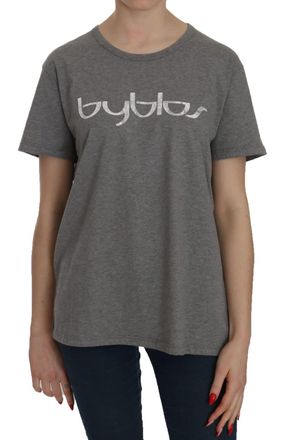 Byblos Cotton Short Sleeve Round Neck Top T-shirt Womens Blouse