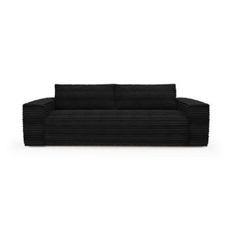 Sia Home Sof&aacute; cama con colch&oacute;n dunlopillo de 140 cm 3 plazas pana negro