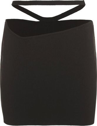 ADĀMO Andrea Adamo Falda Mini de Punto Acanalado con Abertura - Skirts - Mujer - Negro - M
