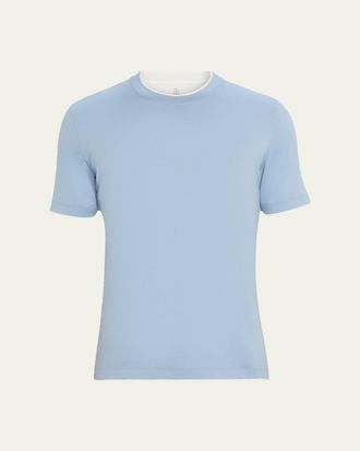 Brunello Cucinelli Mens Slim Fit Tipped T-Shirt