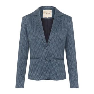 Cream Geo Dot Captain Blazer Blue Stripe - female - Cream - Blazers - Blue - XS - Jackets