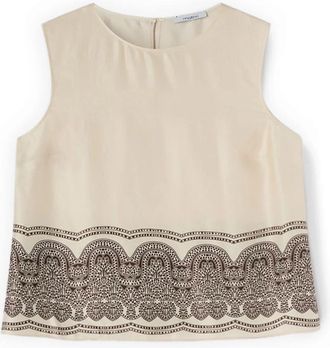 Motivi Sleeveless Tops - Dames - Tops zonder mouwen - Beige - S - Satijn - Tops