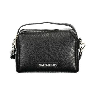 Valentino Handbags, female, Black, Size: ONE SIZE Polyurethane Handbag with Top Handle and Magnetic Closure