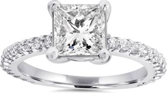 Pompeii3 Princess Cut Diamond 1 1/3 ct Engagement Ring 14k White Gold