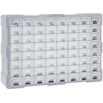vidaXL Organizador Multicajones Con 64 Cajones 52x16x37,5 Cm Vidaxl