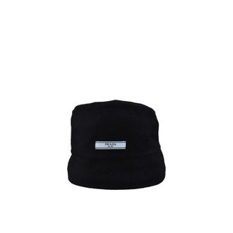 Prada Accessoires, Dames, Zwart, M, Cashmere Bucket Hat