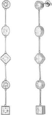 Untamed Petals Carmela Bezel Crystal Drop Earrings in Silver at Nordstrom