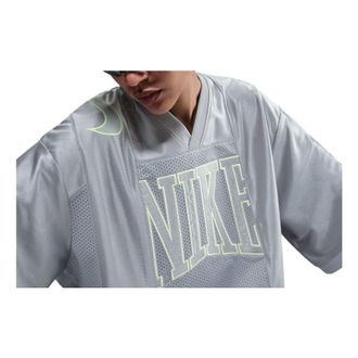 Nike (WMNS) Nike Sportswear Street Oversized Graphic Jersey Top Smoke Grey Barely Volt HJ0280-077