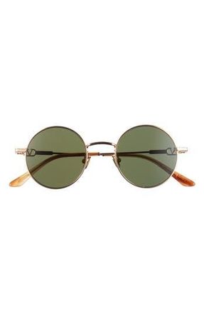 Valentino 54mm Round Sunglasses in Gold Gold Green at Nordstrom Rack