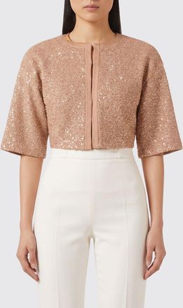Elisabetta Franchi Top da sera in lurex con scollo a girocollo