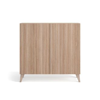 HERDASA Zapatero melamina nogal claro puertas efecto vallado claro 87x90x27cm