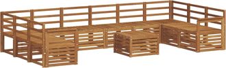 vidaXL Conjunto De Sof&aacute;s De Exterior 11 Uds. Natural Vidaxl