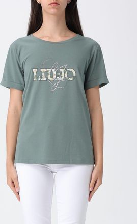 Liu Jo T-shirts in cotone con logo di strass